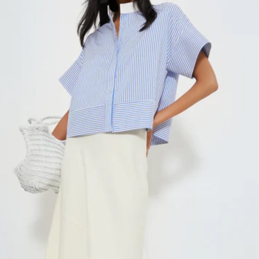TUCKERNUCK Blue Stripe Sofia Shirt - Picture 1 of 7